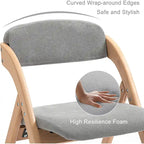 Chaises de salle à manger pliantes empilables en bois avec sièges rembourrés (lot de 2)