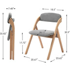 Chaises de salle à manger pliantes empilables en bois avec sièges rembourrés (lot de 2)