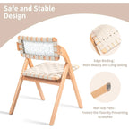 Chaises de salle à manger pliantes empilables en bois avec sièges rembourrés (lot de 2)