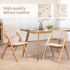 Chaises de salle à manger pliantes empilables en bois avec sièges rembourrés (lot de 2)