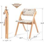 Chaises de salle à manger pliantes empilables en bois avec sièges rembourrés (lot de 2)