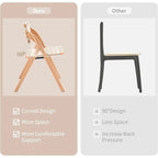 Chaises de salle à manger pliantes empilables en bois avec sièges rembourrés (lot de 2)