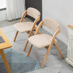 Chaises de salle à manger pliantes empilables en bois avec sièges rembourrés (lot de 2)
