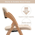 Chaises de salle à manger pliantes empilables en bois avec sièges rembourrés (lot de 2)