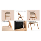 Chaises de salle à manger pliantes empilables en bois avec sièges rembourrés (lot de 2)
