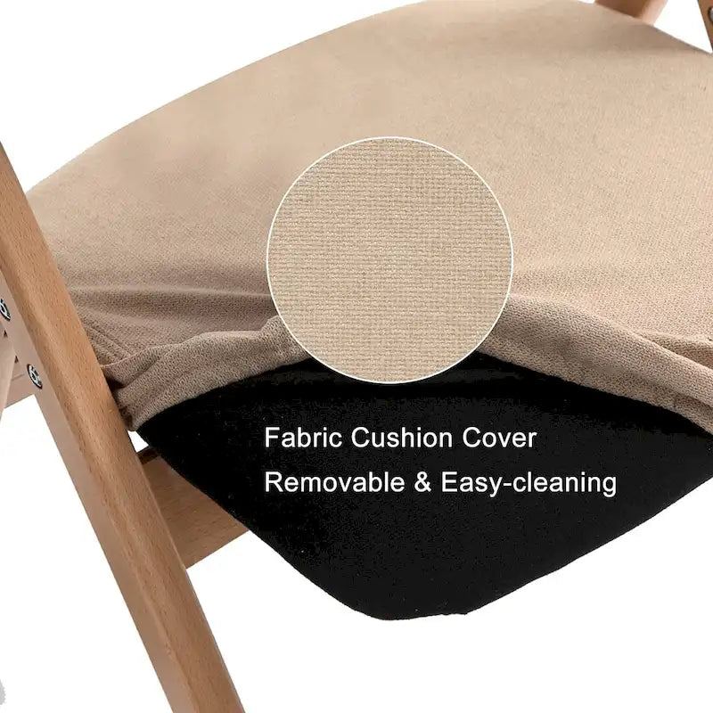 Chaises de salle à manger pliantes empilables en bois avec sièges rembourrés (lot de 2)