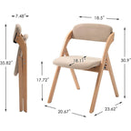 Chaises de salle à manger pliantes empilables en bois avec sièges rembourrés (lot de 2)