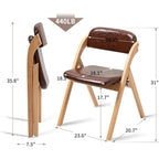 Chaises de salle à manger pliantes empilables en bois avec sièges rembourrés (lot de 2)