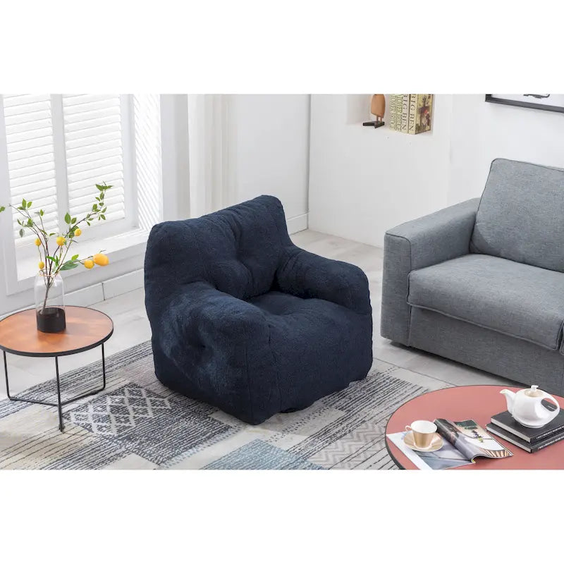 Pouf doux et touffeté en mousse avec tissu Teddy