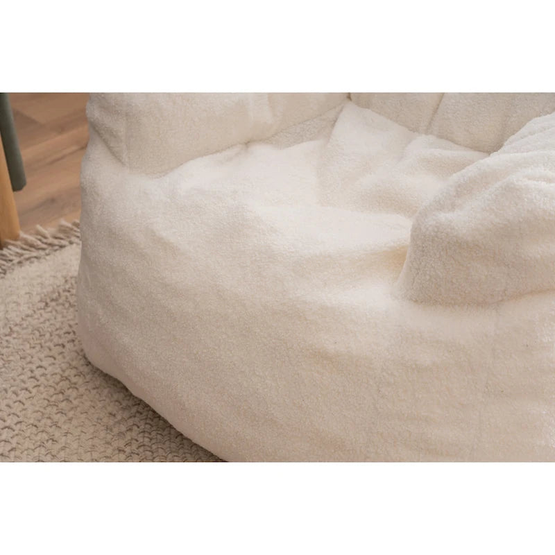 Pouf doux et touffeté en mousse avec tissu Teddy