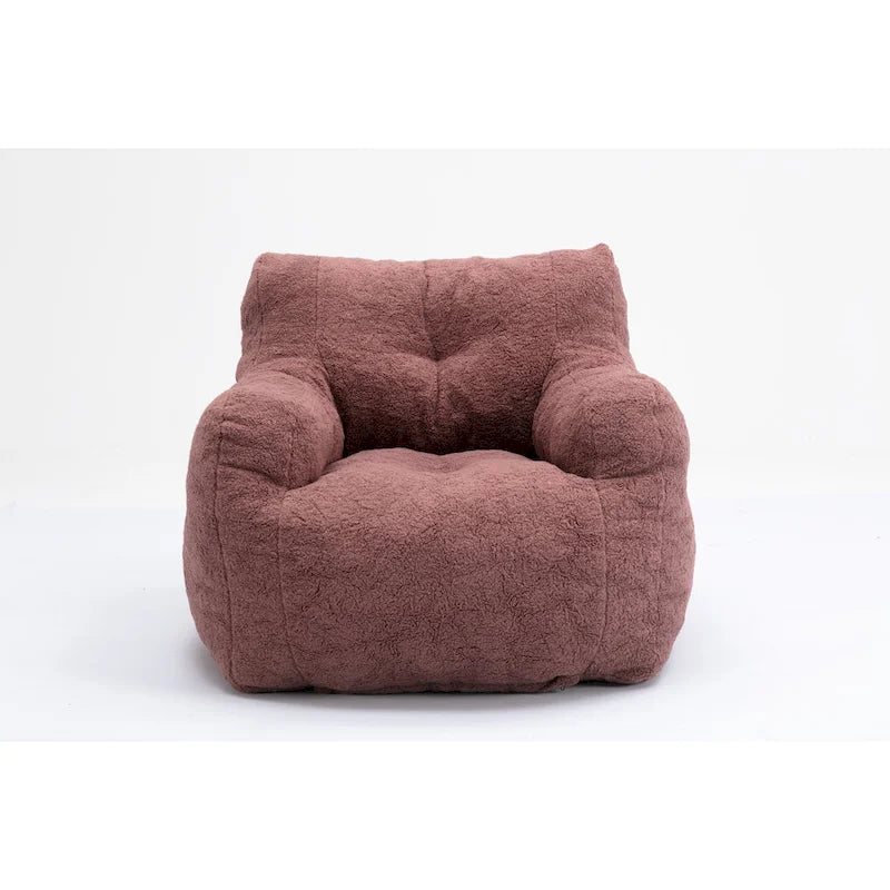 Pouf doux et touffeté en mousse avec tissu Teddy