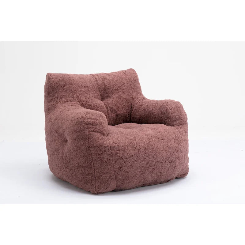 Pouf doux et touffeté en mousse avec tissu Teddy