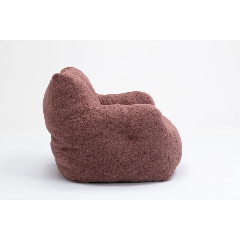 Pouf doux et touffeté en mousse avec tissu Teddy