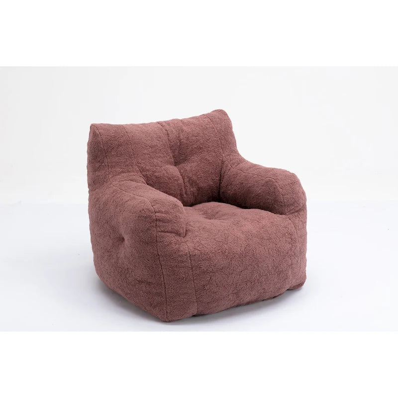 Pouf doux et touffeté en mousse avec tissu Teddy