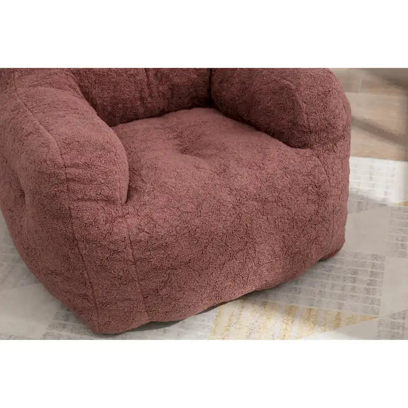 Pouf doux et touffeté en mousse avec tissu Teddy