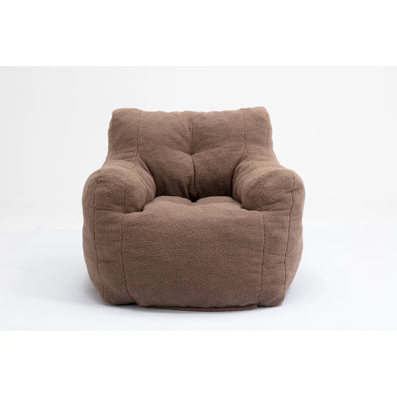 Pouf doux et touffeté en mousse avec tissu Teddy