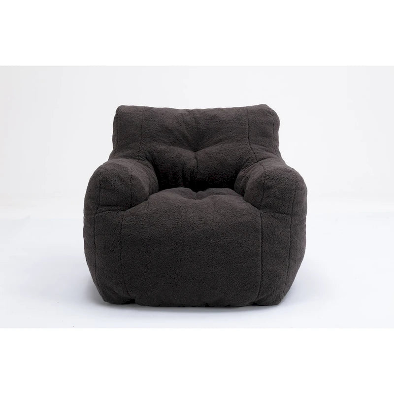 Pouf doux et touffeté en mousse avec tissu Teddy