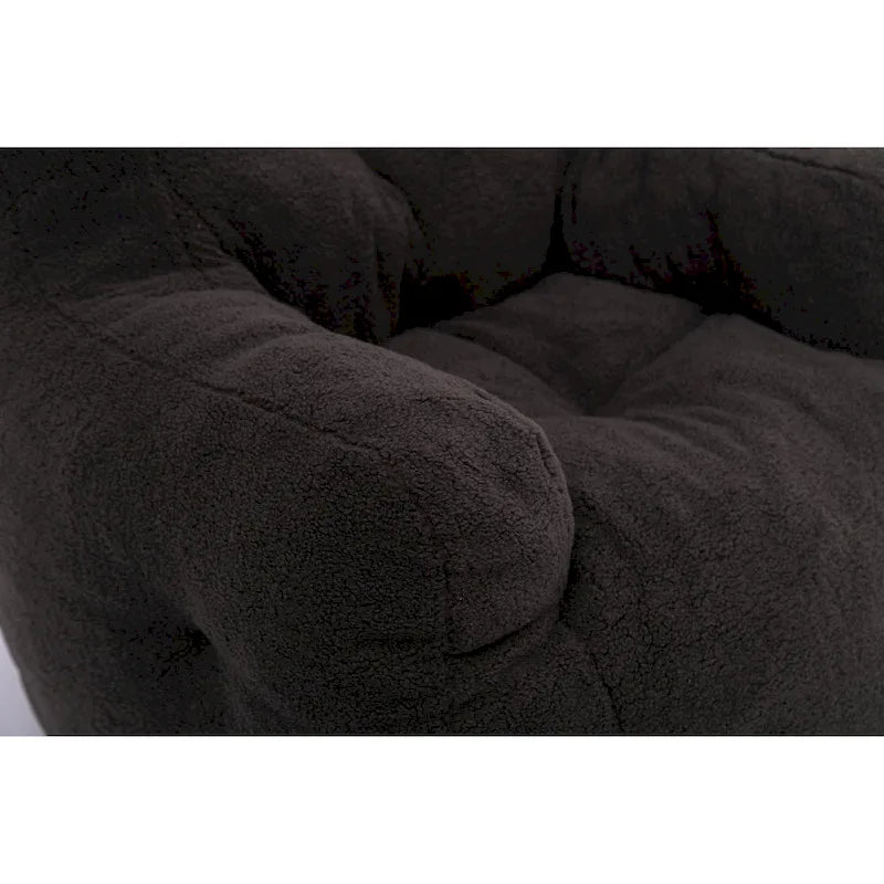 Pouf doux et touffeté en mousse avec tissu Teddy