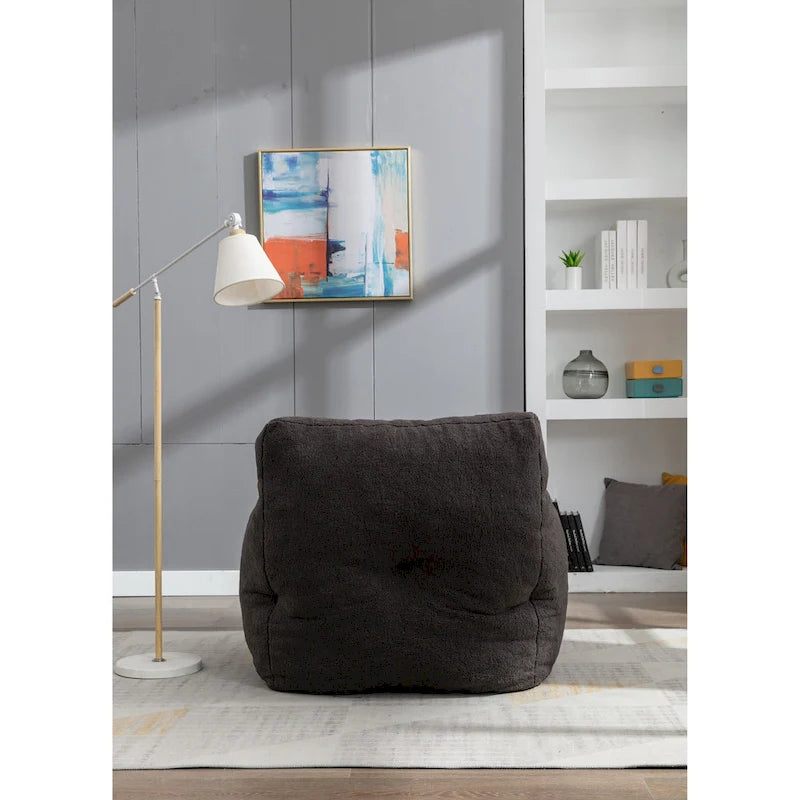 Pouf doux et touffeté en mousse avec tissu Teddy