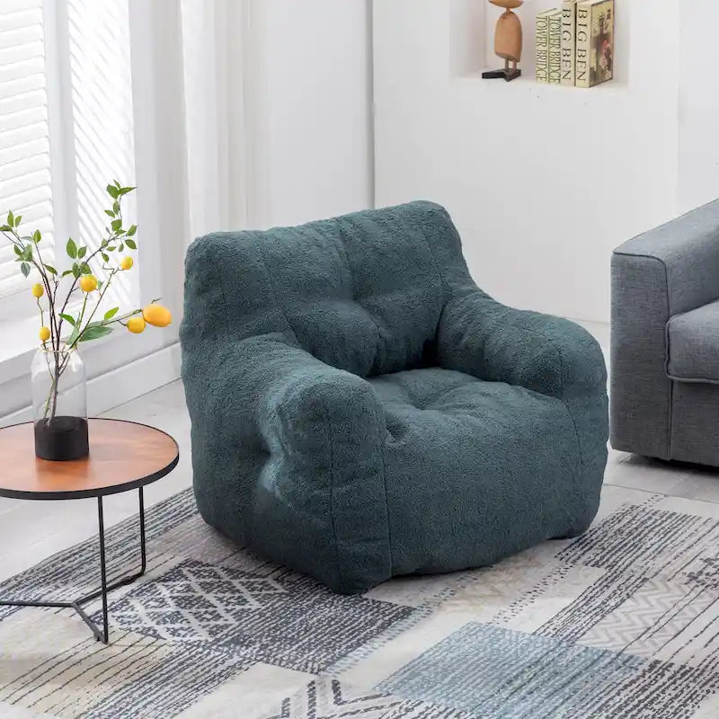 Pouf doux et touffeté en mousse avec tissu Teddy