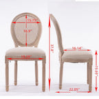 Lot de 2 chaises de salle à manger en rotin à dossier avec cadre en bois massif de style antique