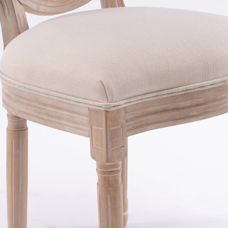Lot de 2 chaises de salle à manger en rotin à dossier avec cadre en bois massif de style antique