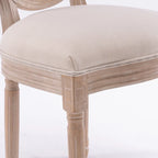 Lot de 2 chaises de salle à manger en rotin à dossier avec cadre en bois massif de style antique