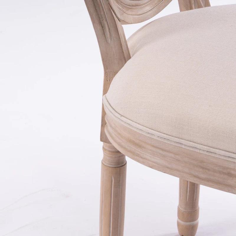 Lot de 2 chaises de salle à manger en rotin à dossier avec cadre en bois massif de style antique