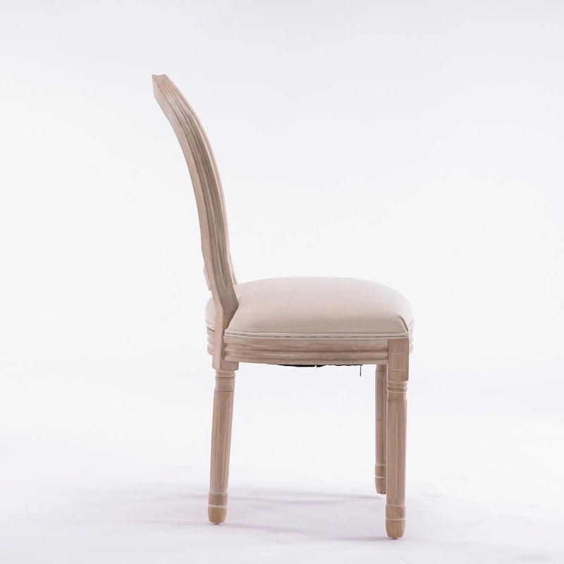 Lot de 2 chaises de salle à manger en rotin à dossier avec cadre en bois massif de style antique