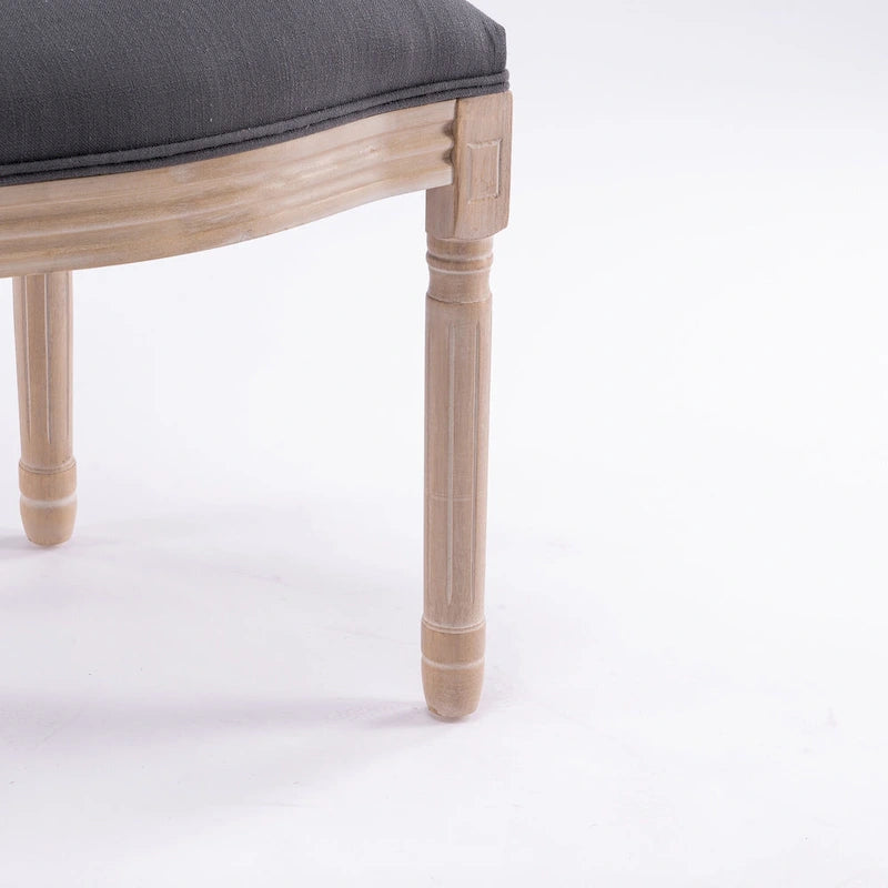 Lot de 2 chaises de salle à manger en rotin à dossier avec cadre en bois massif de style antique