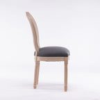 Lot de 2 chaises de salle à manger en rotin à dossier avec cadre en bois massif de style antique