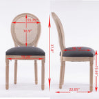 Lot de 2 chaises de salle à manger en rotin à dossier avec cadre en bois massif de style antique