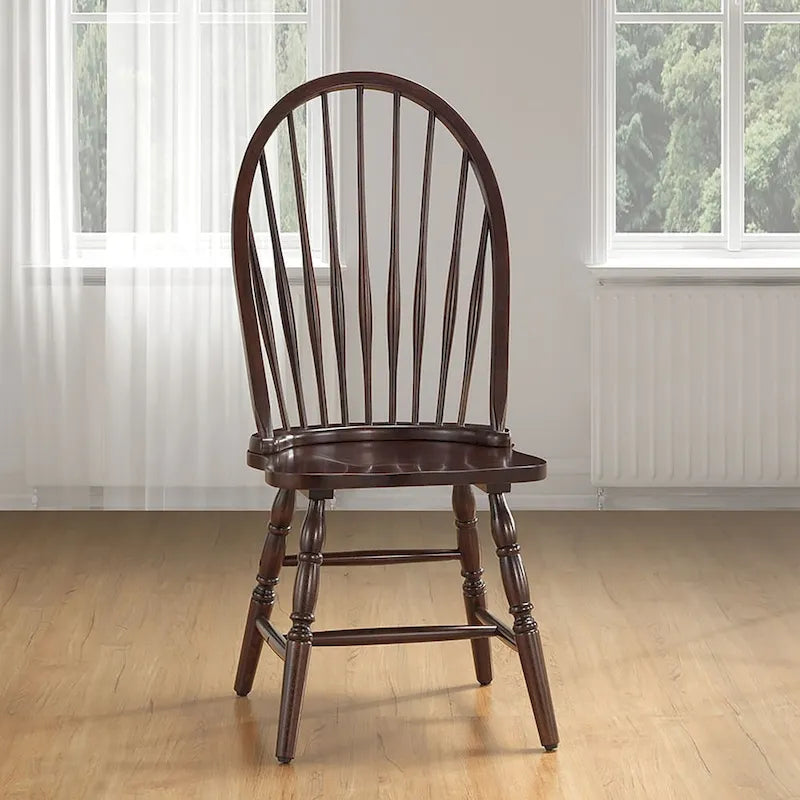 Chaise de salle à manger traditionnelle en hévéa – Dossier haut à lattes, 5 finitions