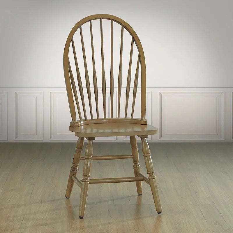 Chaise de salle à manger traditionnelle en hévéa – Dossier haut à lattes, 5 finitions