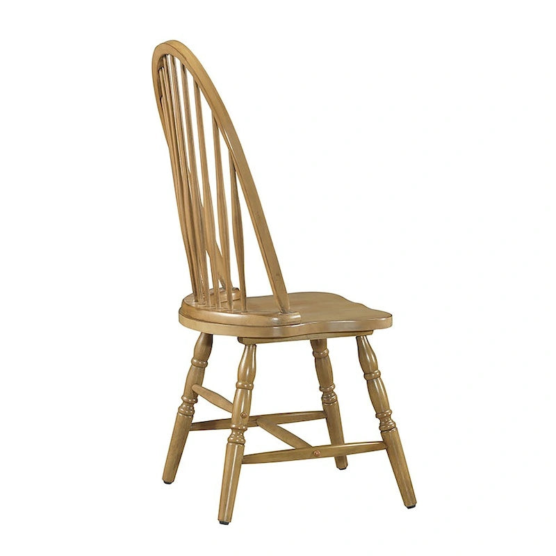 Chaise de salle à manger traditionnelle en hévéa – Dossier haut à lattes, 5 finitions