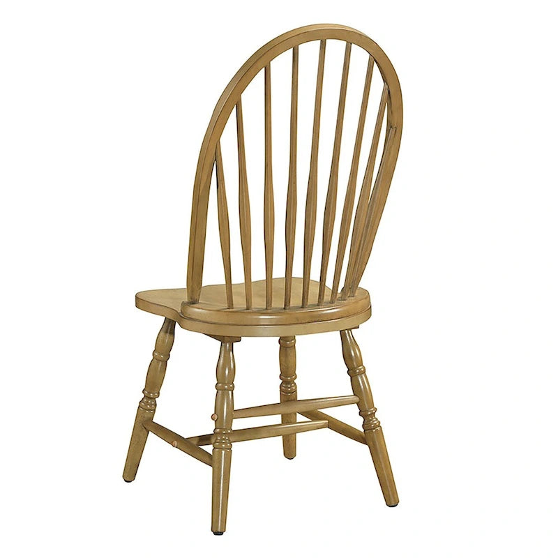 Chaise de salle à manger traditionnelle en hévéa – Dossier haut à lattes, 5 finitions