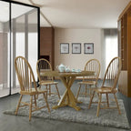 Chaise de salle à manger traditionnelle en hévéa – Dossier haut à lattes, 5 finitions