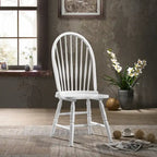 Chaise de salle à manger traditionnelle en hévéa – Dossier haut à lattes, 5 finitions