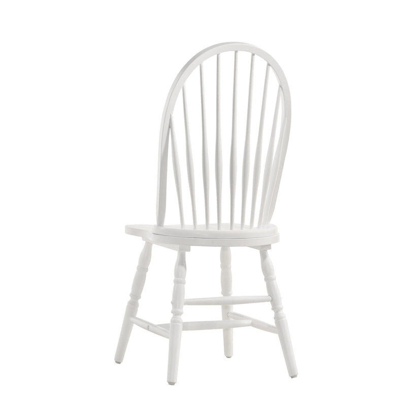 Chaise de salle à manger traditionnelle en hévéa – Dossier haut à lattes, 5 finitions
