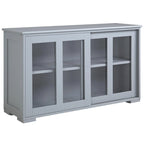 HOMCOM Buffet de Cuisine Moderne, Armoire de Rangement Empilable, Console avec Porte Coulissante en Verre, Vaisselier pour Cuisine