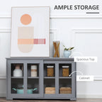 HOMCOM Buffet de Cuisine Moderne, Armoire de Rangement Empilable, Console avec Porte Coulissante en Verre, Vaisselier pour Cuisine
