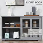 HOMCOM Buffet de Cuisine Moderne, Armoire de Rangement Empilable, Console avec Porte Coulissante en Verre, Vaisselier pour Cuisine