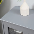 HOMCOM Buffet de Cuisine Moderne, Armoire de Rangement Empilable, Console avec Porte Coulissante en Verre, Vaisselier pour Cuisine