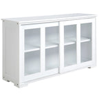 HOMCOM Buffet de Cuisine Moderne, Armoire de Rangement Empilable, Console avec Porte Coulissante en Verre, Vaisselier pour Cuisine