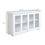 HOMCOM Buffet de Cuisine Moderne, Armoire de Rangement Empilable, Console avec Porte Coulissante en Verre, Vaisselier pour Cuisine