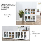 HOMCOM Buffet de Cuisine Moderne, Armoire de Rangement Empilable, Console avec Porte Coulissante en Verre, Vaisselier pour Cuisine