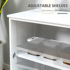 HOMCOM Buffet de Cuisine Moderne, Armoire de Rangement Empilable, Console avec Porte Coulissante en Verre, Vaisselier pour Cuisine