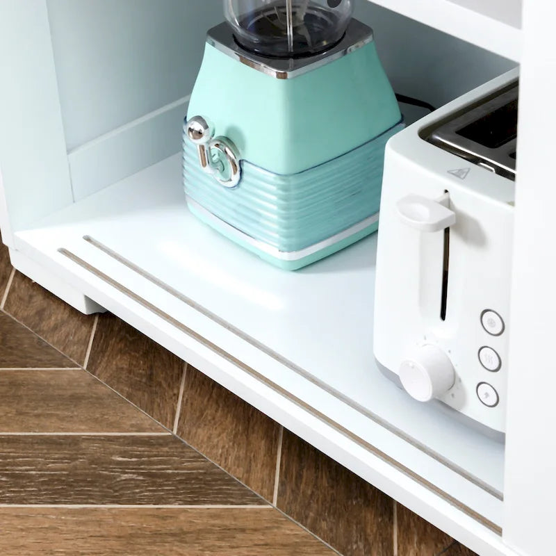 HOMCOM Buffet de Cuisine Moderne, Armoire de Rangement Empilable, Console avec Porte Coulissante en Verre, Vaisselier pour Cuisine