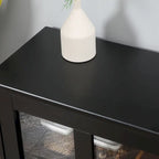 HOMCOM Buffet de Cuisine Moderne, Armoire de Rangement Empilable, Console avec Porte Coulissante en Verre, Vaisselier pour Cuisine