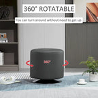 Repose-pieds ottoman rond pivotant à 360° en PU avec rembourrage éponge épais et base en acier